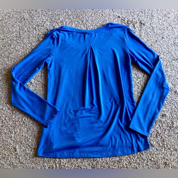 Free Fly Womens Long Sleeve Medium M Bamboo Surf Blue Scoop Neck UPF 20 SPF - Picture 2 of 8